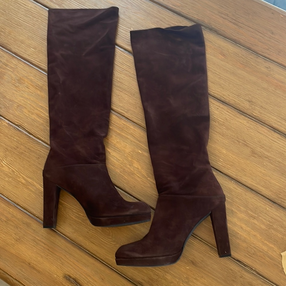 Stuart Weitzman size 10 crushable timber suede boots.